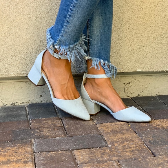 Ash Blue Ankle Strap Block Heel Mary Jane Pump - Picture 4 of 8